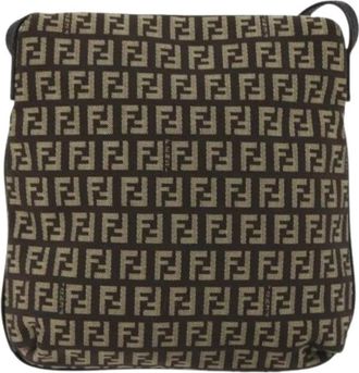 Fendi Pre-owned Vintage Leren Cross Body Tas - Dames - Vintage Schoudertas - Bruin - ONE Size - Leer - Vintage