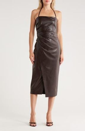 A.L.C. Faux Leather Dress in Chocolate Plum at Nordstrom Rack, Size 12