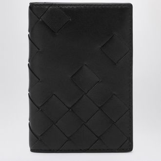 Bottega Veneta Card holder with flap black in Braided