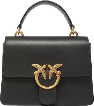 Pinko Love One Top Handle Mini Light - Dames - Handtassen - Zwart - ONE Size - Leer - Tassen