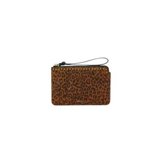 Isabel Marant Clutches, female, Brown, ONE SIZE, Leopard Print Suede Pouch