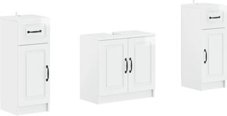 vidaXL Juego De Gabinete De Ba&ntilde;o De 2 Piezas Utrecht Blanco Brillante Vidaxl