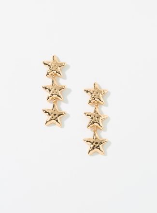 Simons Womens Starfish long triple earrings