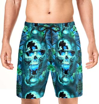 Generic Skull Mens Swimming Shorts Summer Lusting 3D Print Swimming Shorts Quick-Drying Swimming Shorts Beach Shorts, S4, L