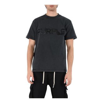 Purple T-Shirts, male, Black, Size: XS Cotton T-shirt in Black Jersey