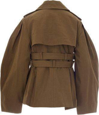Ganni Womens Peplum Jacket Canvas Ermine Organic Cotton