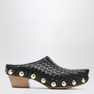 Bottega Veneta Zoccoli Gondola in pelle nera con borchie