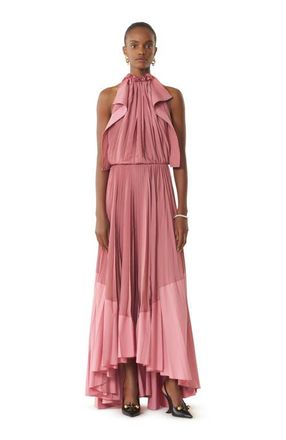 Lanvin Pleated Dress In Charmeuse And Cotton in Pink at Nordstrom, Size 40 Eu