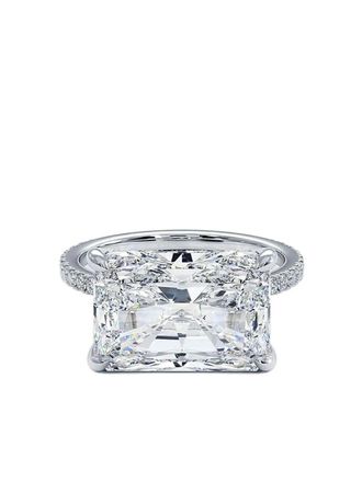 Tilla 14kt witgouden ring met diamant accenten - Zilver