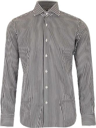 Barba Shirt van Stretchstof - Heren - Casual Overhemden - Grijs - M - Overhemden
