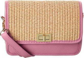 Persaman New York Woven Raffia Crossbody Strap in Pink at Nordstrom Rack