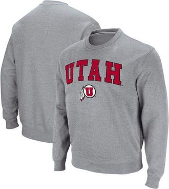 Colosseum Mens Colosseum Heathered Gray Utah Utes Arch & Logo Tackle Twill Pullover Sweatshirt in Heather Gray at Nordstrom, Size Xx-Large