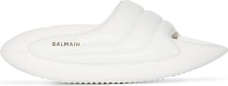 Balmain B-IT quilted leather slides - men - Leather/Leather/Rubber - 41 - White
