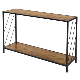 ML Design Ml-design - Mesa Consola Marr&oacute;n 120x33,5x75cm Madera De Roble R&uacute;stico Mesita De Recibidor Moderna Mueble Auxiliar De Entrada Con Compartimentos Para R