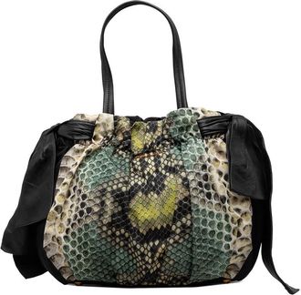 Prada Pre-owned Prada Tessuto Python Print Bow Satchel Unisex J8A4XOXG0SM2XY1C