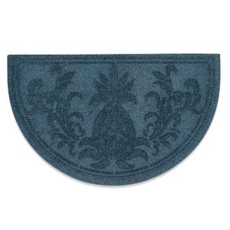 Frontgate WaterHog Pineapple Half-Round Door Mat - Bluestone - Frontgate