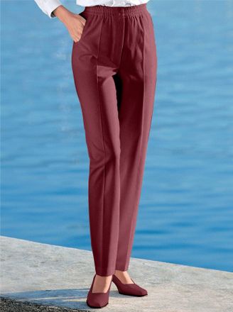 Come On Schlupfhose COME ON, Damen, Gr. 195, Extrakurzgr&ouml;ssen, rot (bordeaux), 62% Polyester, 36% Viskose, 2% Elasthan, unifarben, lang, Hosen Schlupfhose