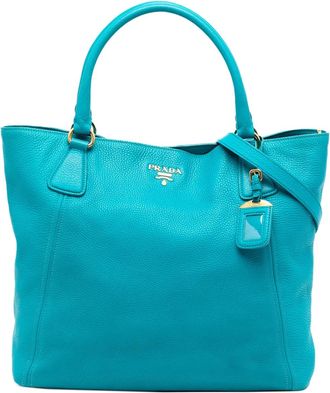 Prada Borsa tote Vitello Daino Open convertibile 2000-2025 - Blu