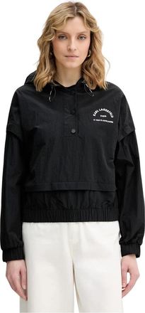 Karl Lagerfeld Hooded Anorak - Dames - Zomerjassen - Zwart - S - Jassen