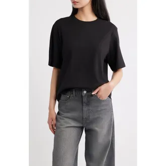 DL1961 Everyday Cotton Tee in Black at Nordstrom, Size X-Small
