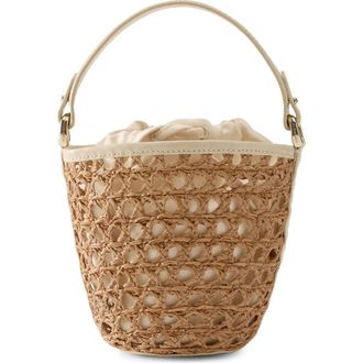 Helen Kaminski Ama Braided Raffia Bucket Bag in Nougat at Nordstrom