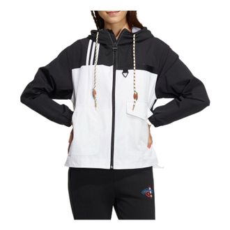 adidas (WMNS) adidas Neo Util Windbreaker Jackets Black White HN2321