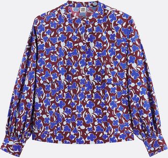 La Redoute Collections Hemd met Mao-kraag, bloemenprint, lange mouwen