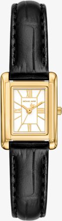 Michael Kors Petite Essex Gold-Tone and Crocodile Embossed Leather Strap Watch