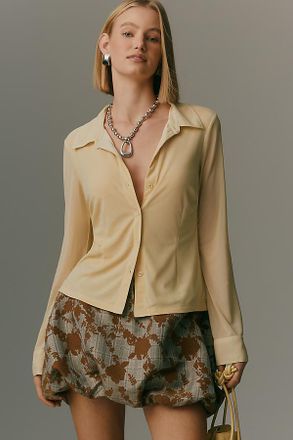 Sanctuary Fitted Mesh Buttondown Shirt