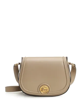 Chloé Horse Medal Crossbody Bags Beige-Donna