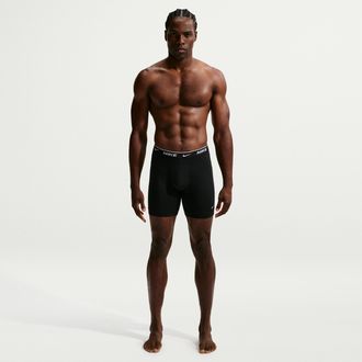Nike Mens Essential Cotton Stretch Boxer Briefs (3-Pack) in Black | KE1282-001