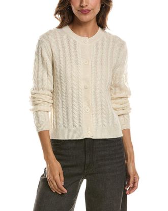 Fort&eacute; Cashmere Cable Crewneck 100% Cashmere Cardigan