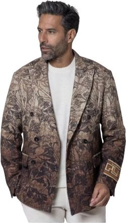 Pierre-Louis Mascia Bloemen Bruine Blazer Jas - Heren - Blazers - Veelkleurig - XS - Jassen