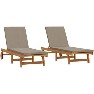 vidaXL Vidaxl - Tumbona 2 Pcs Marr&oacute;n 63 X 199 X 85cm Madera Maciza De Acacia
