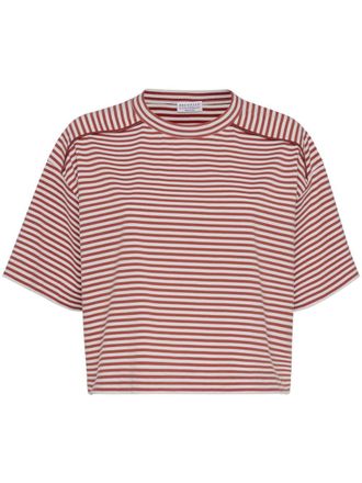 Brunello Cucinelli T-shirt a righe - Bianco
