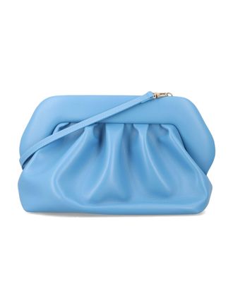 Themoir&egrave; Sculptural Blue Vegan Fabric Clutch with Magnetic Closure