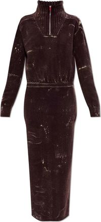 Diesel M-Marcelle Jurk - Dames - Kleedjes - Bruin - S - Wol - Kleedjes