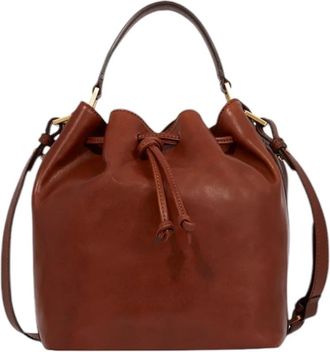 The Bridge Bruin leren emmer tas - Dames - Schoudertassen - Bruin - ONE Size - Leer - Tassen