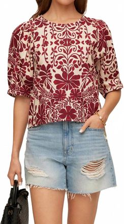 Fifteen Twenty Womens Rosie Puff Sleeve Top In Print 2F57401