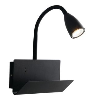 Luce-Ambiente-Design Aplique de pared en metal negro con brazo flexible