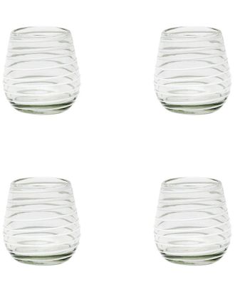 10 Strawberry Street Set Of 4 Meridia Mexican Glassware Stemless Wine Glasses