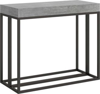 Itamoby Consola extensible 90x40/196 cm efecto madera gris cemento, hierro