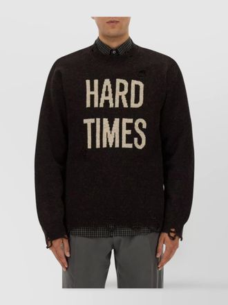 Moschino distressed ribbed sweater with cuffs and hem