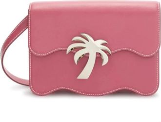 Palm Angels Stijlvolle Roze Paarse Schoudertas - Dames - Schoudertassen - Roze - ONE Size - Leer - Tassen