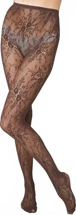 Swedish Stockings Womens Rosa Lace Tights In Dark Brown