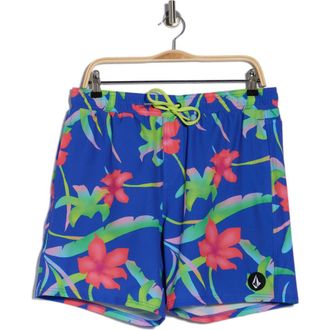 Volcom Manic Print Swim Trunks in Ultramarine at Nordstrom Rack, Size Xx-Large