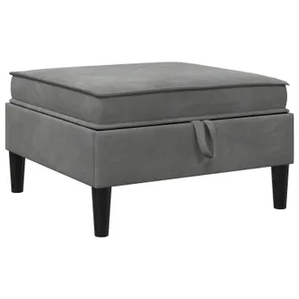vidaXL Pouf Con Storage Grigio Scuro Velluto Vidaxl