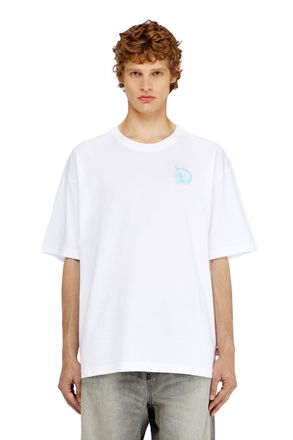 Diesel Jersey T-shirt with flocked print - T-Shirts - Man - White