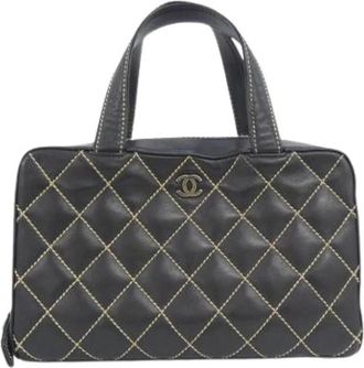 Chanel Pre-owned Handbag Pouch - Dames - Vintage Handtas - Zwart - ONE Size - Leer - Vintage