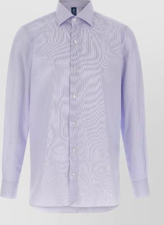Finamore cotton micro striped shirt